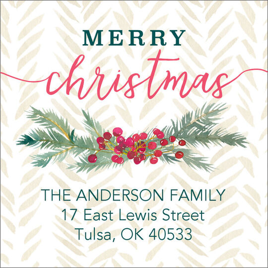 Berry Swag Square Address Labels